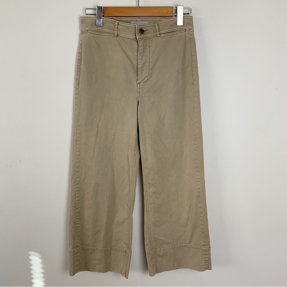 Everlane Pants - Everlane Wide Leg Crop Chino Sand Pant Sz 6